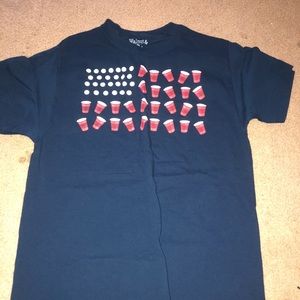 Navy blue pong American flag T-shirt